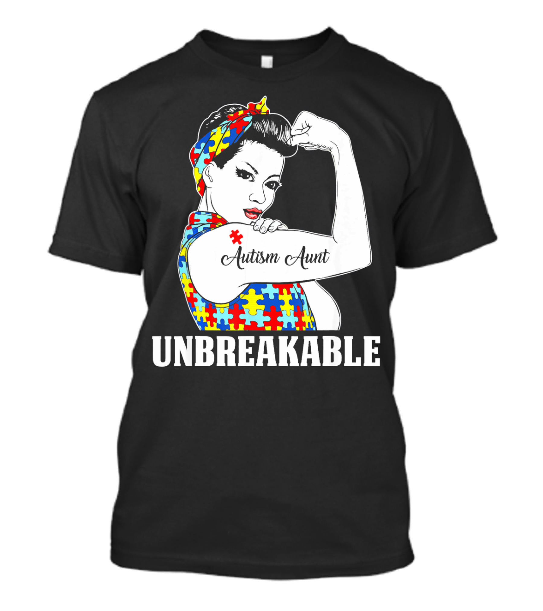 Unbreakable Autism Aunt Awareness Aun T-Shirt