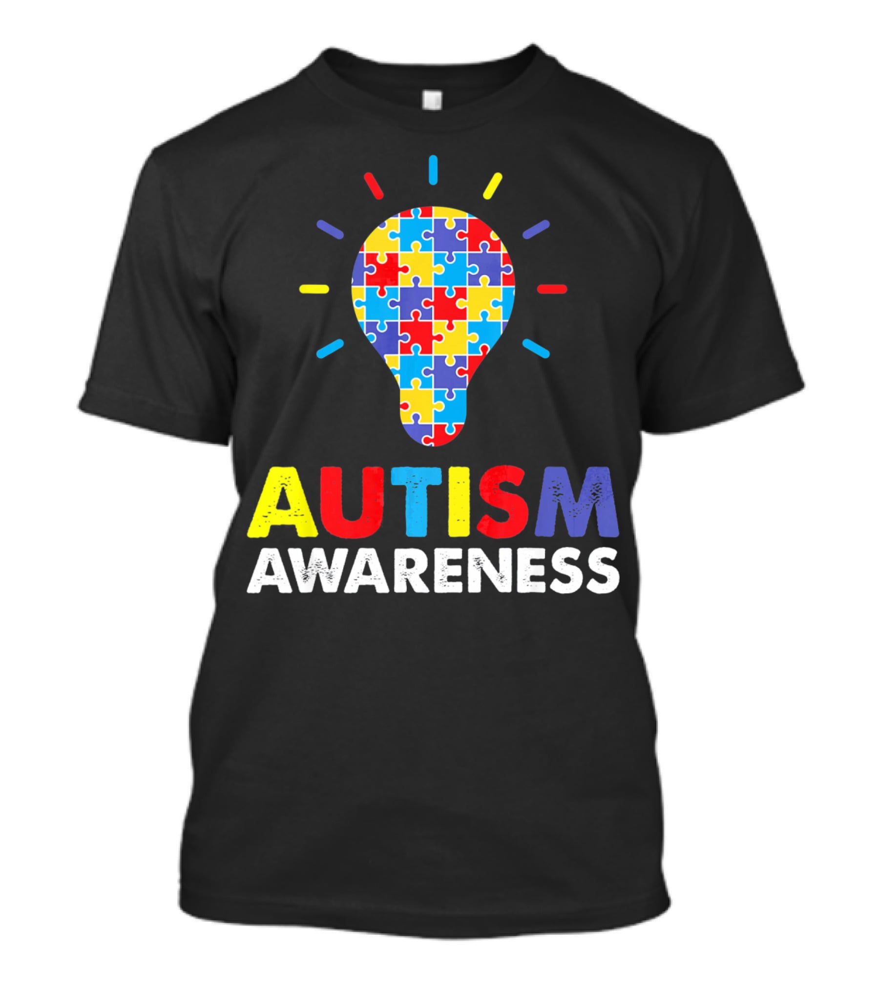 Autism Awareness Puzzle Piece Light Bulb Special Needs T-Shirt