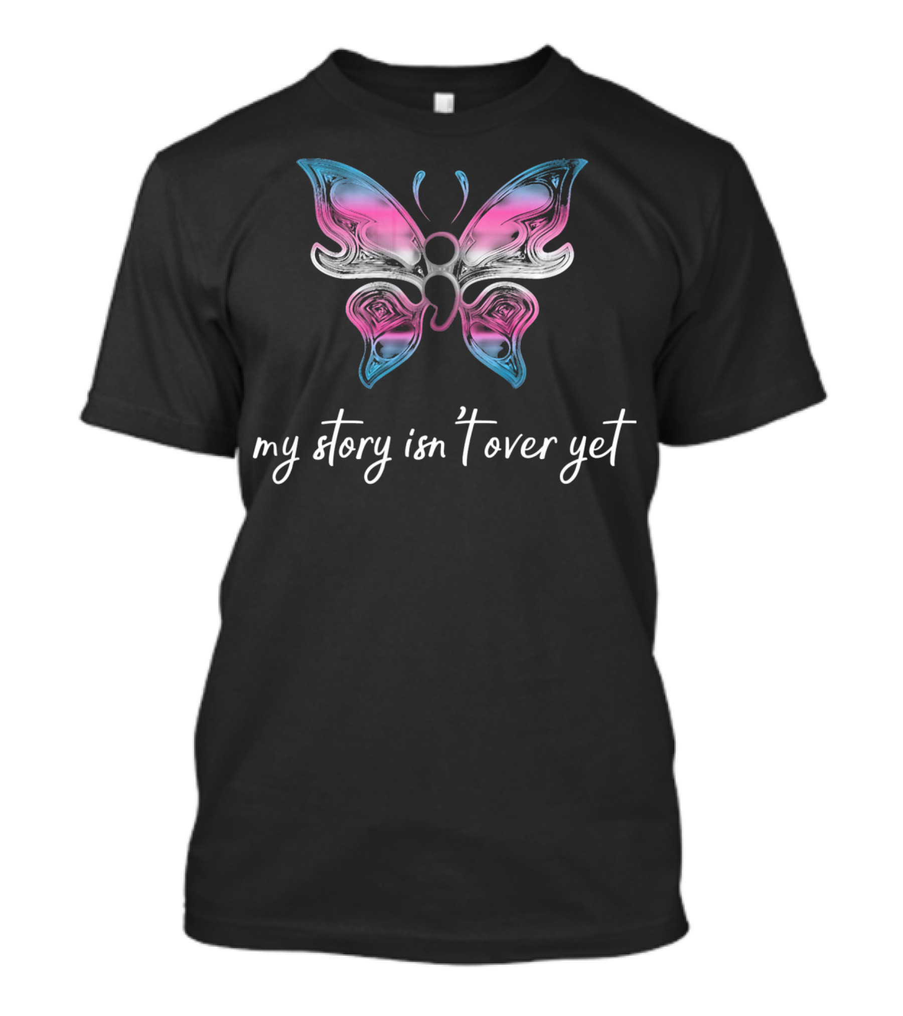 Transgender Semicolon Butterfly My Story Isn't Over Yet T-Shirt