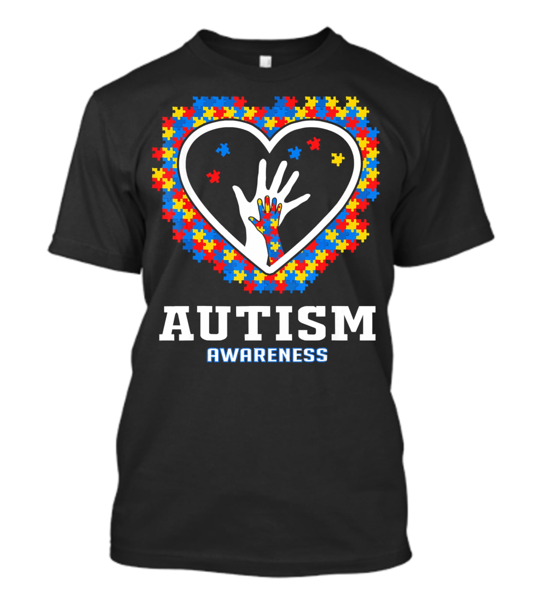 Autism Awareness Heart Puzzle Hands T-Shirt