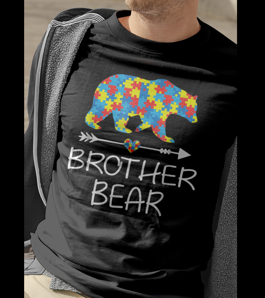 Brother Bear Autism Puzzle Pattern Awareness T-Shirt