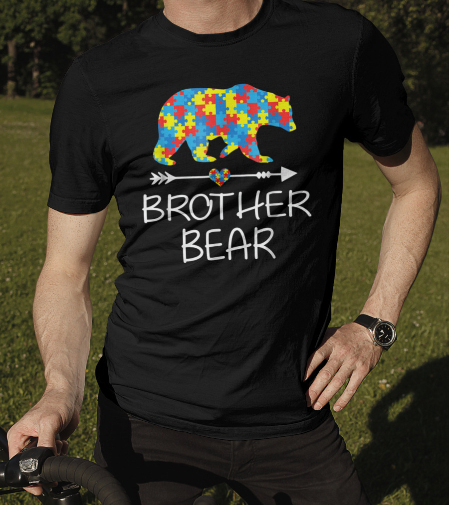 Brother Bear Autism Puzzle Pattern Awareness T-Shirt