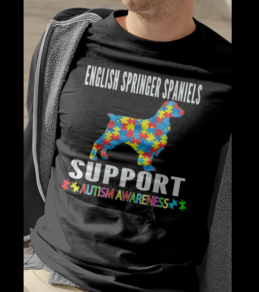 English Springer Spaniels Support Autism Awareness T-Shirt
