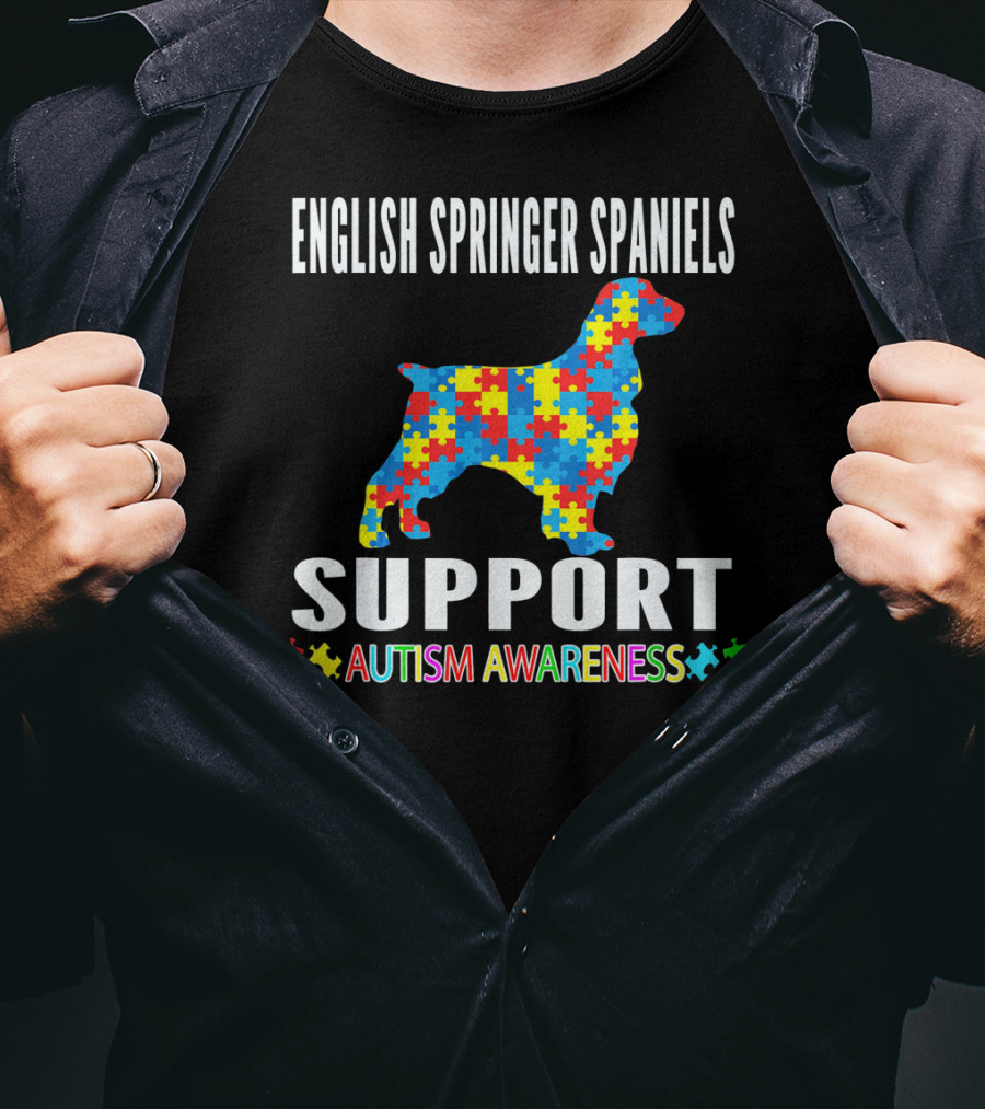 English Springer Spaniels Support Autism Awareness T-Shirt