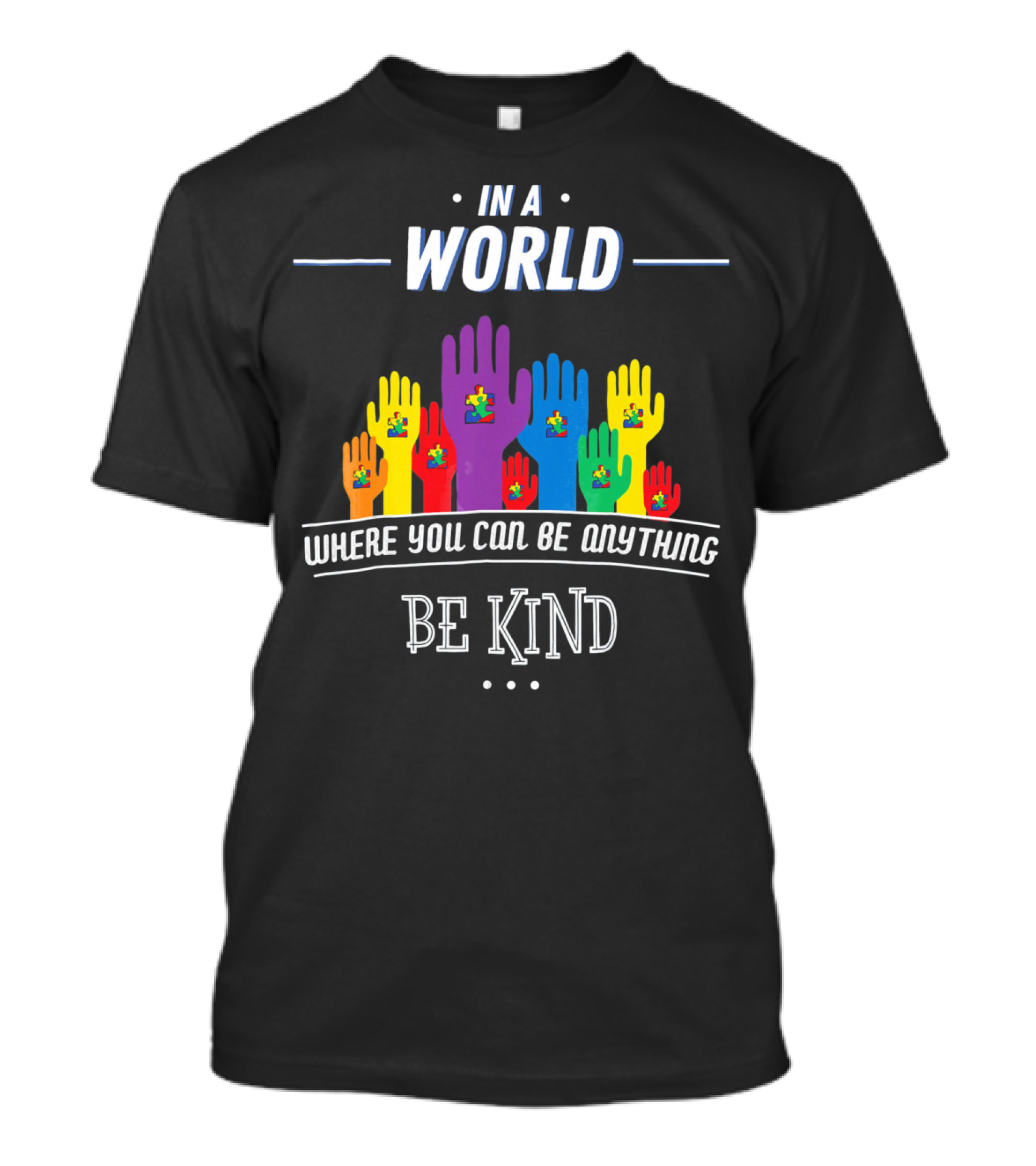 In A World Where You Can Be Anything Be Kind Autism Awareness Teacher Choose T-Shirt