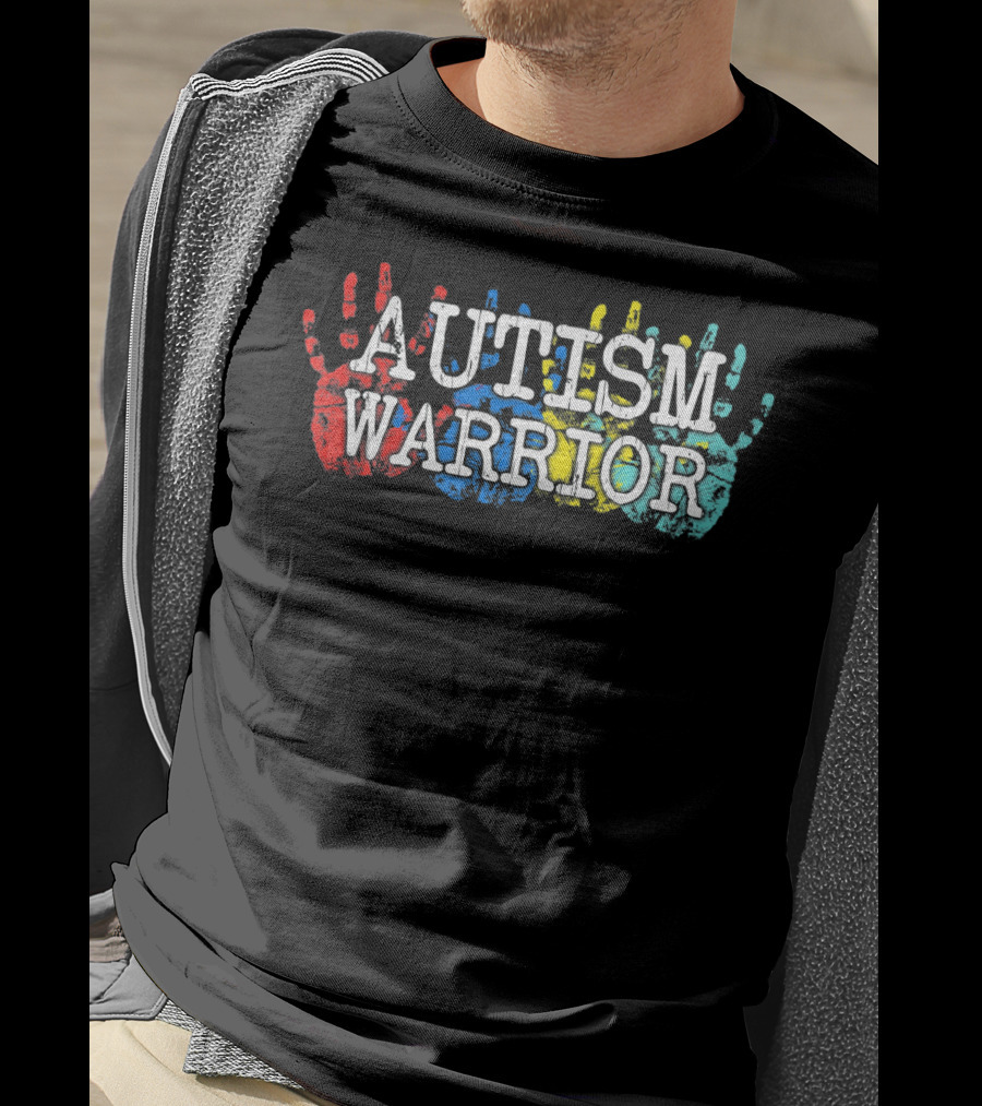 AUTISM WARRIOR Handprint Colors T-Shirt