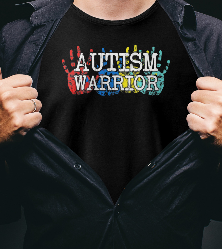 AUTISM WARRIOR Handprint Colors T-Shirt