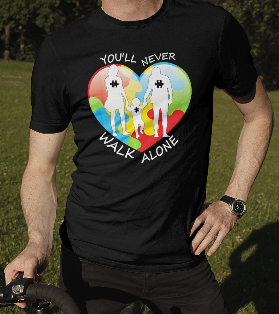 You'll Never Walk Alone Puzzle Family Heart T-Shirt