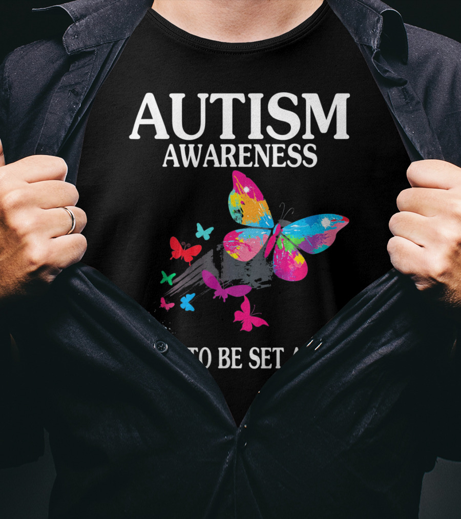Autism Awareness Born To Be Set Apart Colorful Butterfly T-Shirt