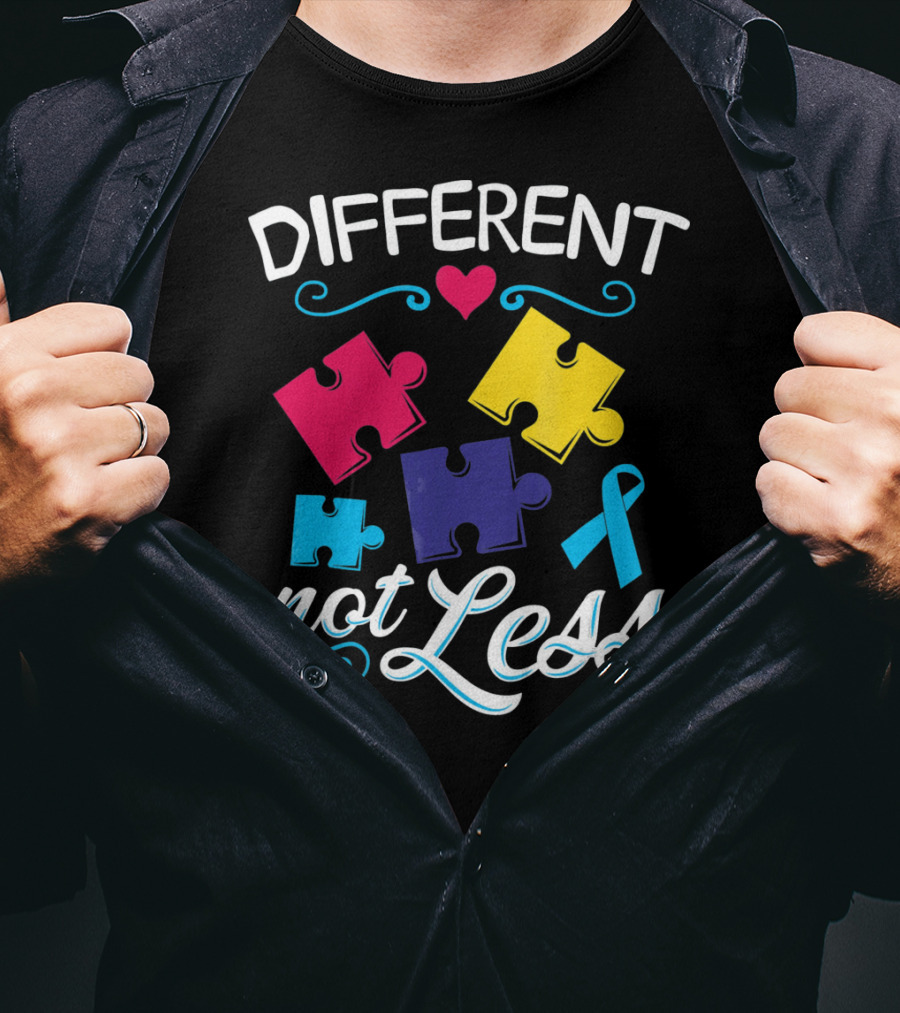 Different Not Less Autism Awareness Puzzle T-Shirt