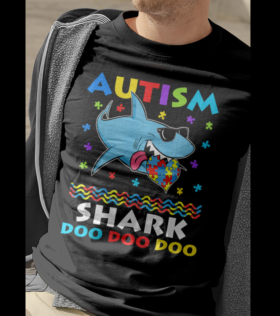 Autism Shark Doo Doo Doo Funny Awareness Day T-Shirt
