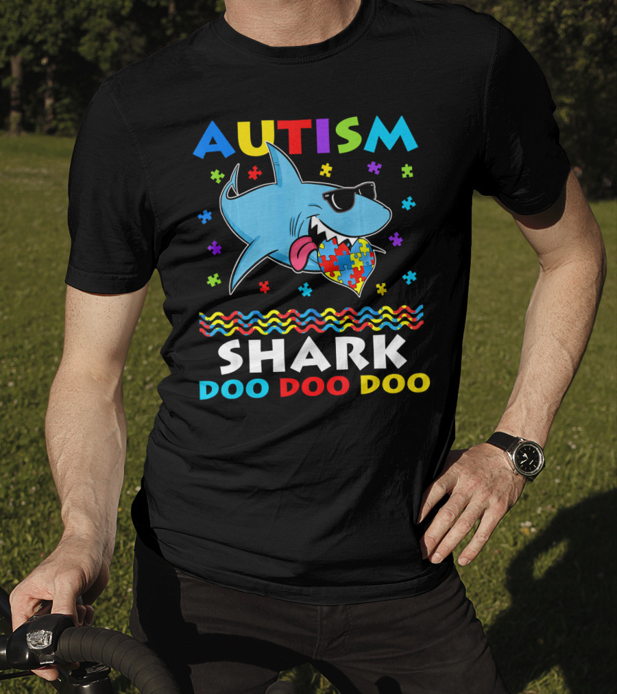 Autism Shark Doo Doo Doo Funny Awareness Day T-Shirt