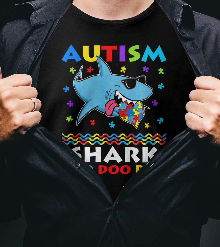 Autism Shark Doo Doo Doo Funny Awareness Day T-Shirt