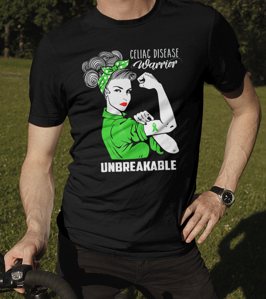 Celiac Disease Warrior Unbreakable Rosie The Riveter T-Shirt