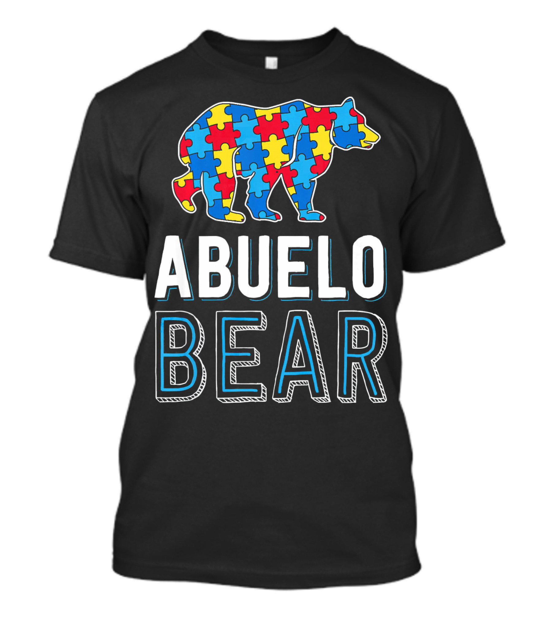 Abuelo Bear Autism Puzzle Awareness T-Shirt