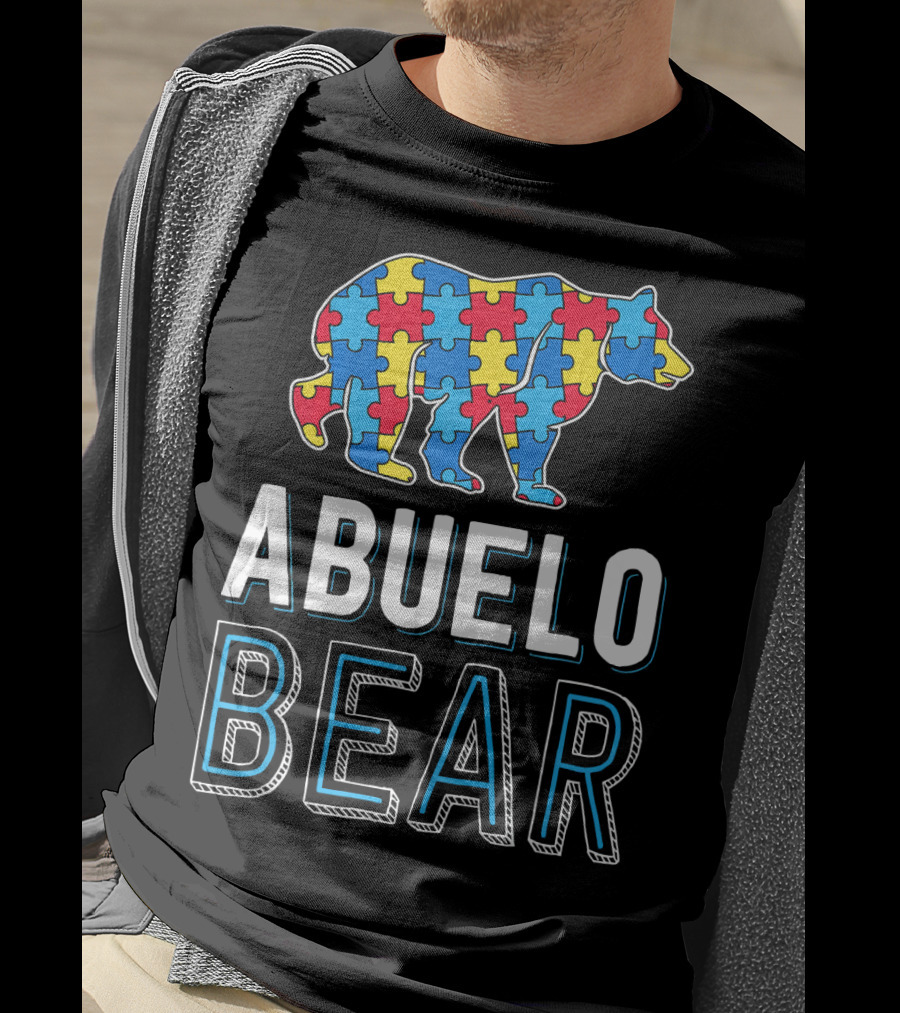 Abuelo Bear Autism Puzzle Awareness T-Shirt