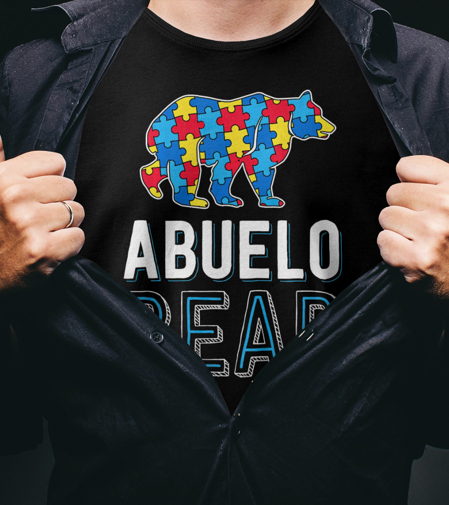 Abuelo Bear Autism Puzzle Awareness T-Shirt