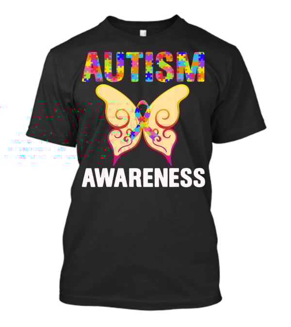 AUTISM AWARENESS Puzzle Piece Butterfly T-Shirt