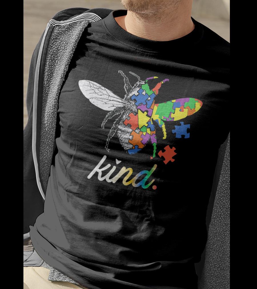Bee Kind Beautiful Puzzle Autism Awareness T-Shirt