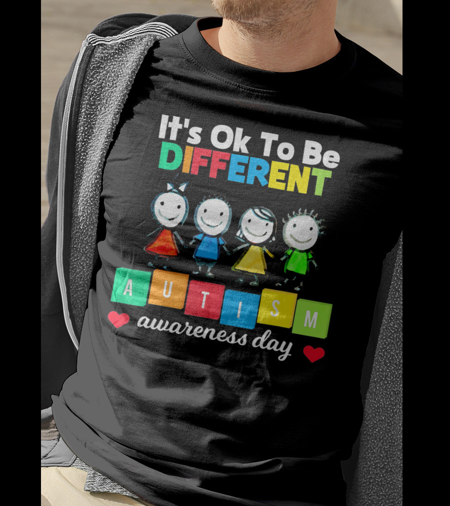 It's Ok To Be Different Autism Awareness Day T-Shirt