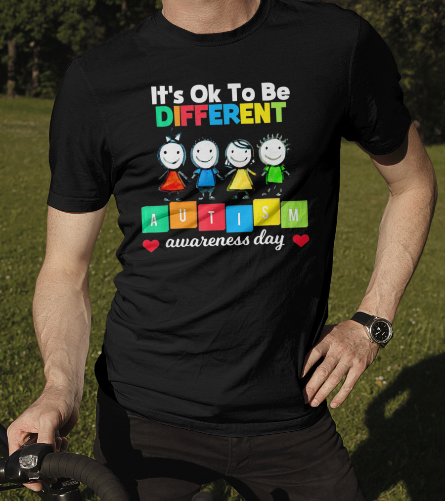 It's Ok To Be Different Autism Awareness Day T-Shirt