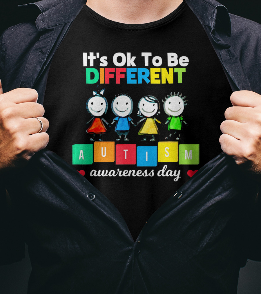 It's Ok To Be Different Autism Awareness Day T-Shirt