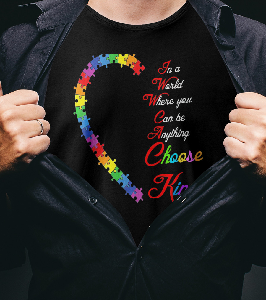 Choose Kind Autism Awareness Puzzle Heart T-Shirt
