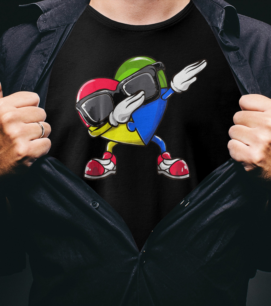 Autism Awareness Dabbing Heart Puzzle Sunglasses Sneakers T-Shirt