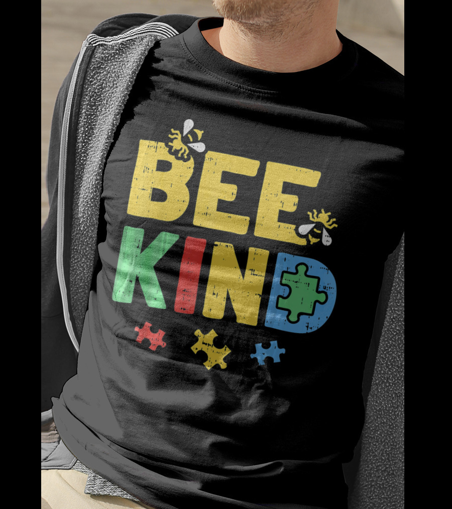 BEE KIND Puzzle Autism Awareness Bees T-Shirt