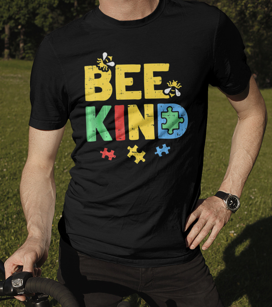 BEE KIND Puzzle Autism Awareness Bees T-Shirt