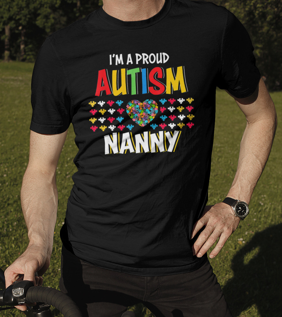 I'm A Proud Autism Nanny Heart Puzzle T-Shirt