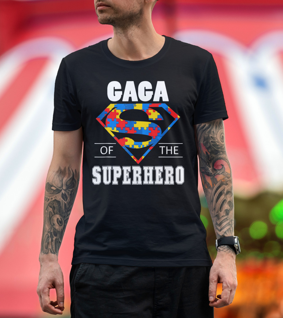 Gaga Superhero Autism Awareness Day T-Shirt