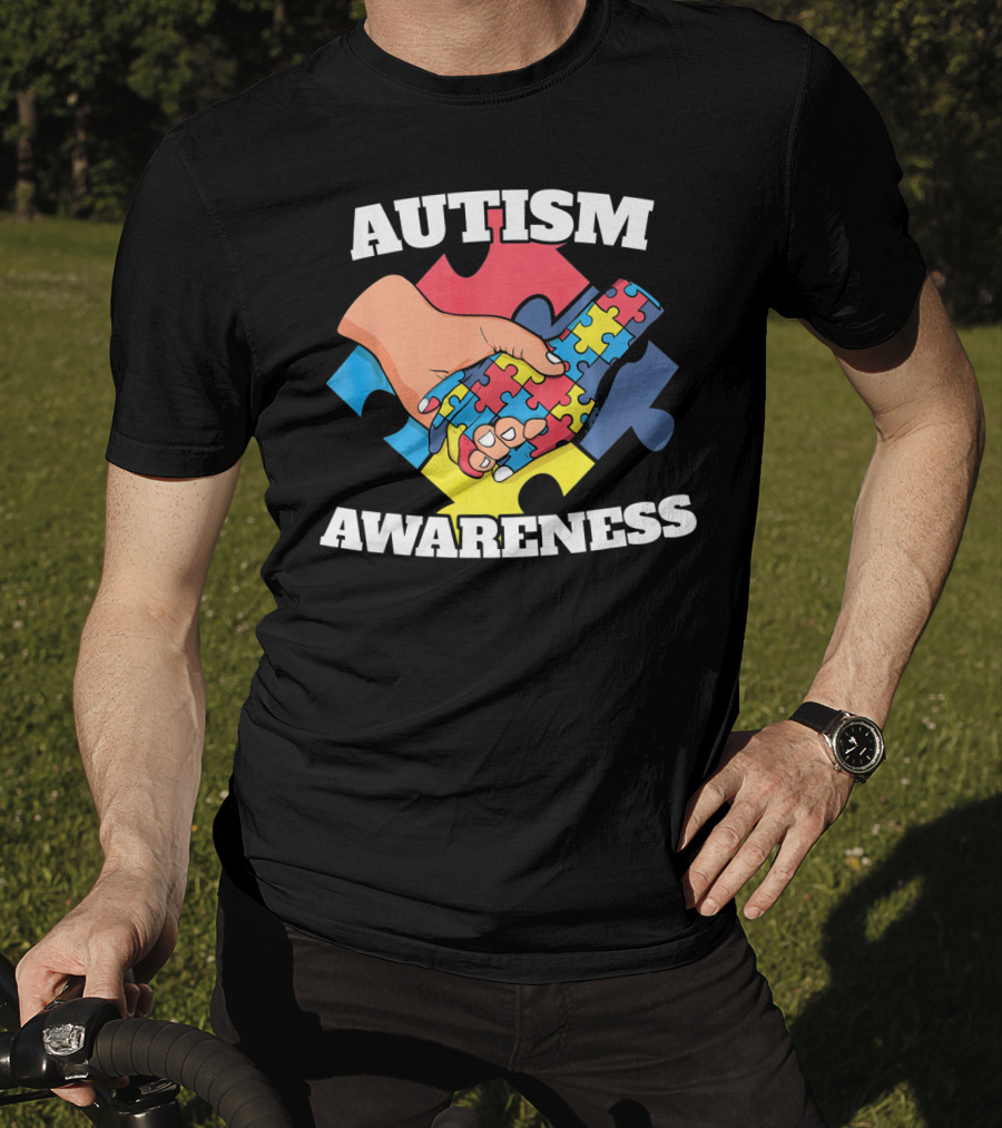 Autism Awareness Puzzle Piece Handshake 2 April Au T-Shirt