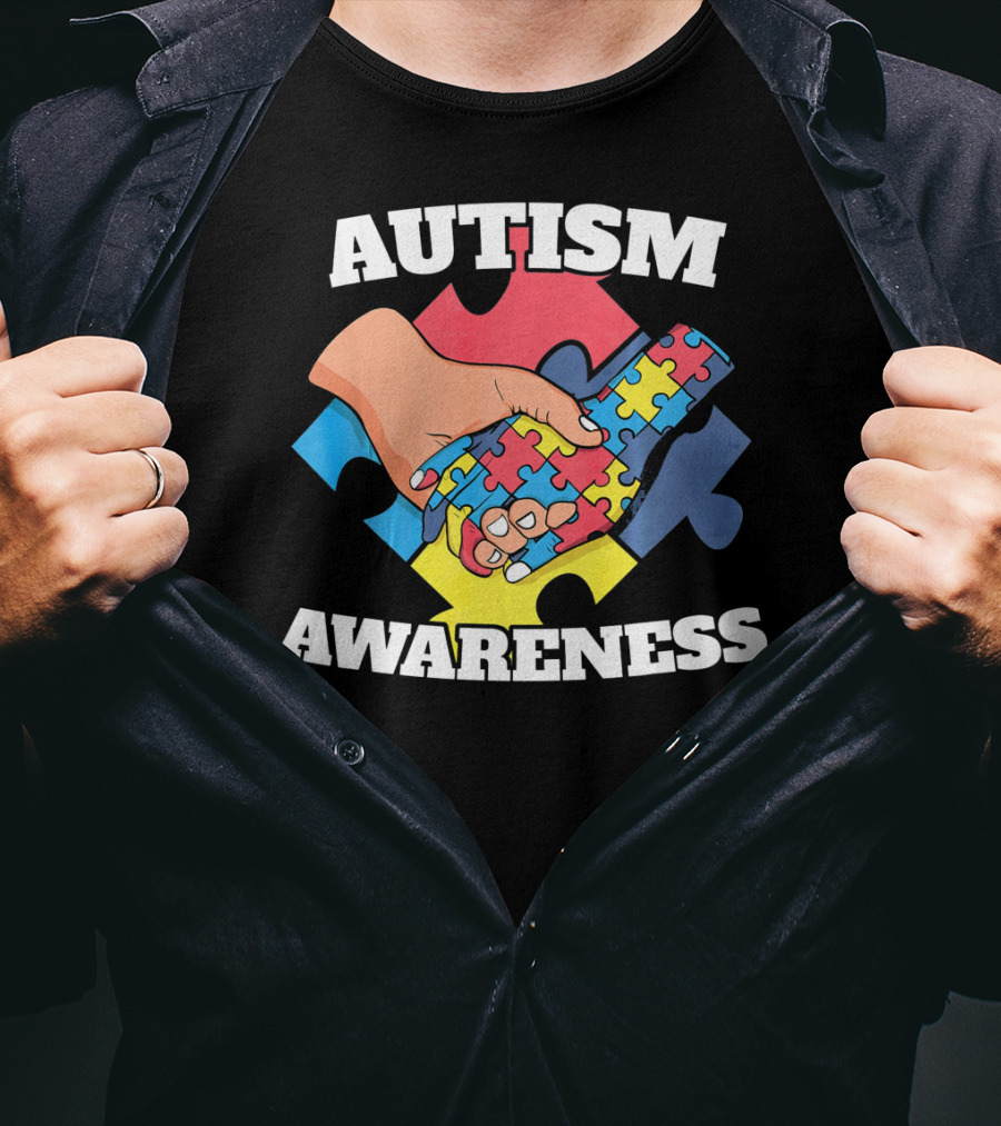 Autism Awareness Puzzle Piece Handshake 2 April Au T-Shirt