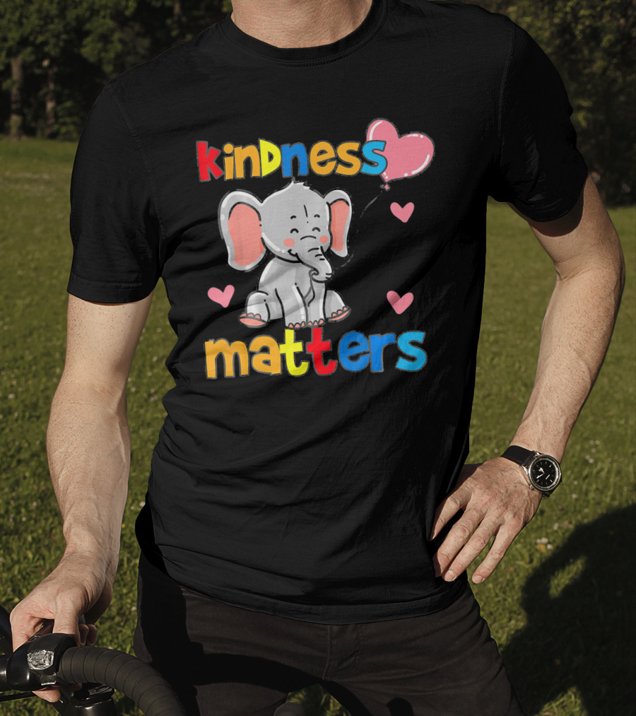 Kindness Matters Autism Awareness Elephant With Hearts T-Shirt