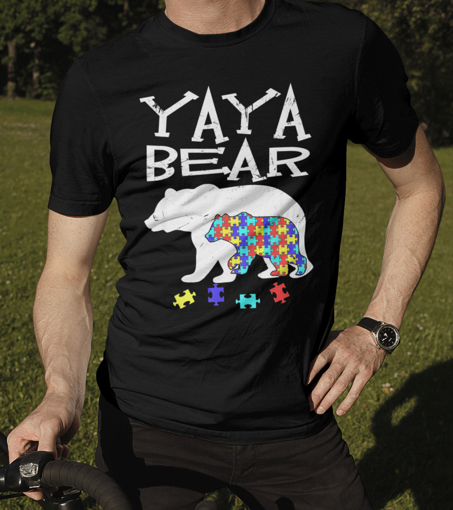 Yaya Bear Autism Awareness Puzzle Bear T-Shirt