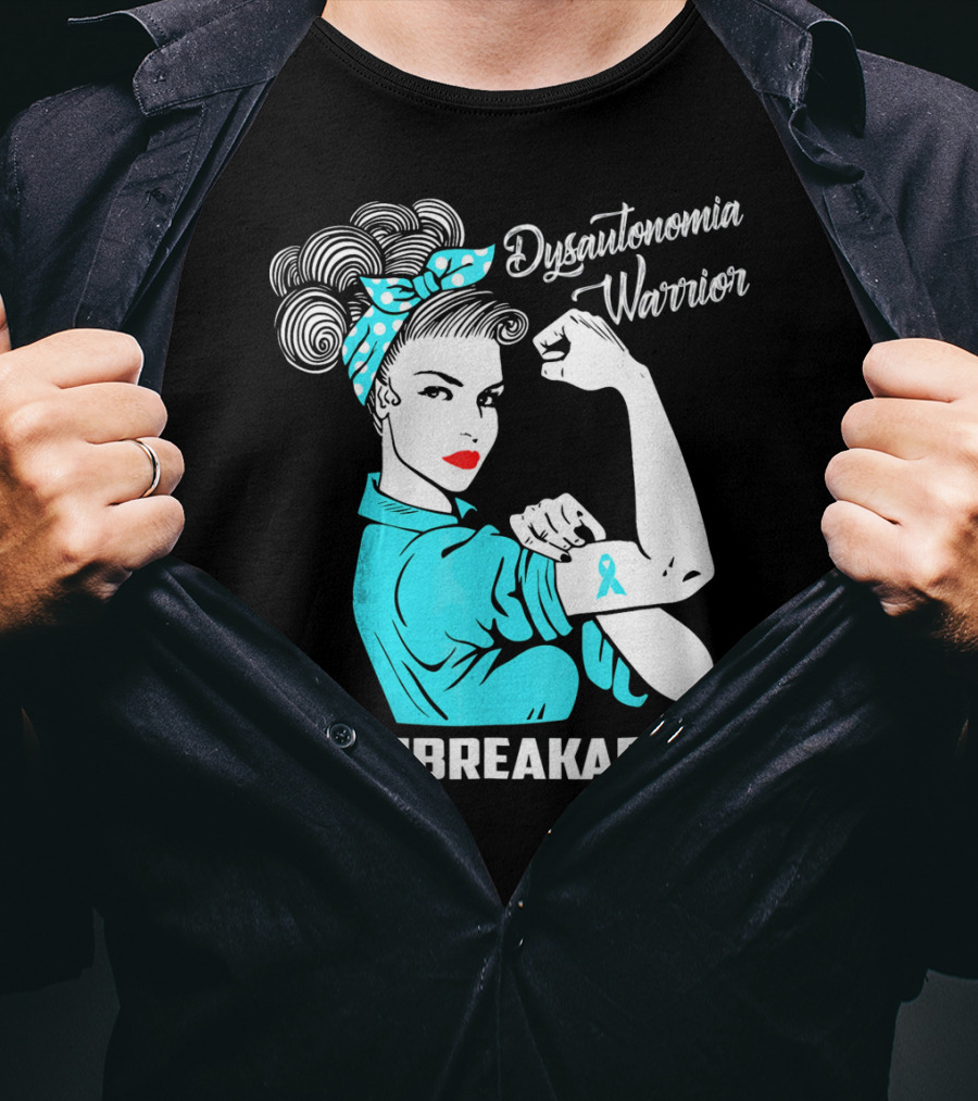 Dysautonomia Warrior Unbreakable Retro Rosie The Riveter T-Shirt