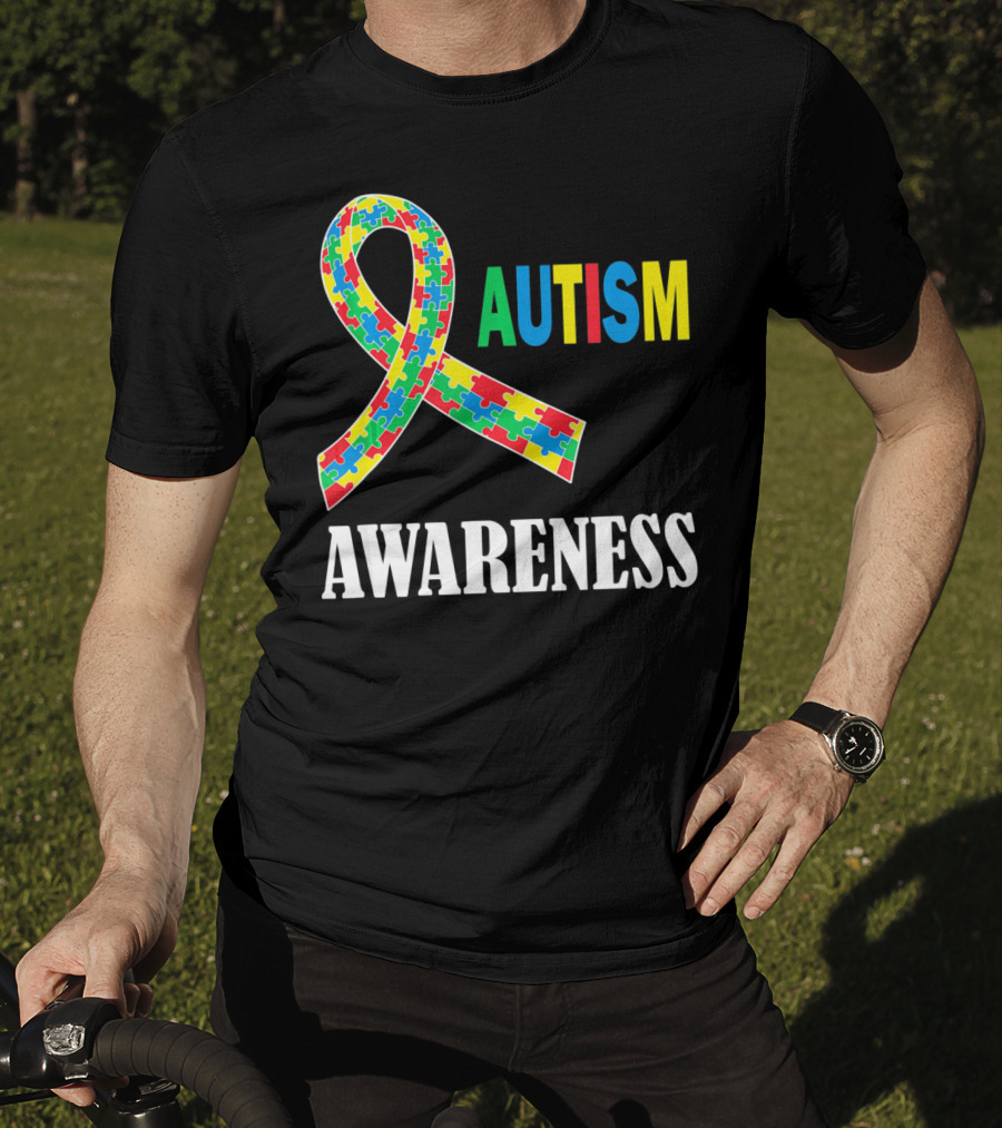 Autism Awareness Puzzle Ribbon Social Interaction Auti T-Shirt
