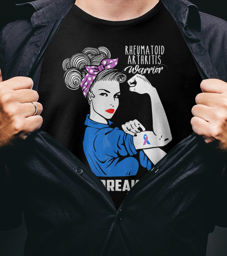 Rheumatoid Arthritis Warrior Unbreakable Rosie Riveter T-Shirt