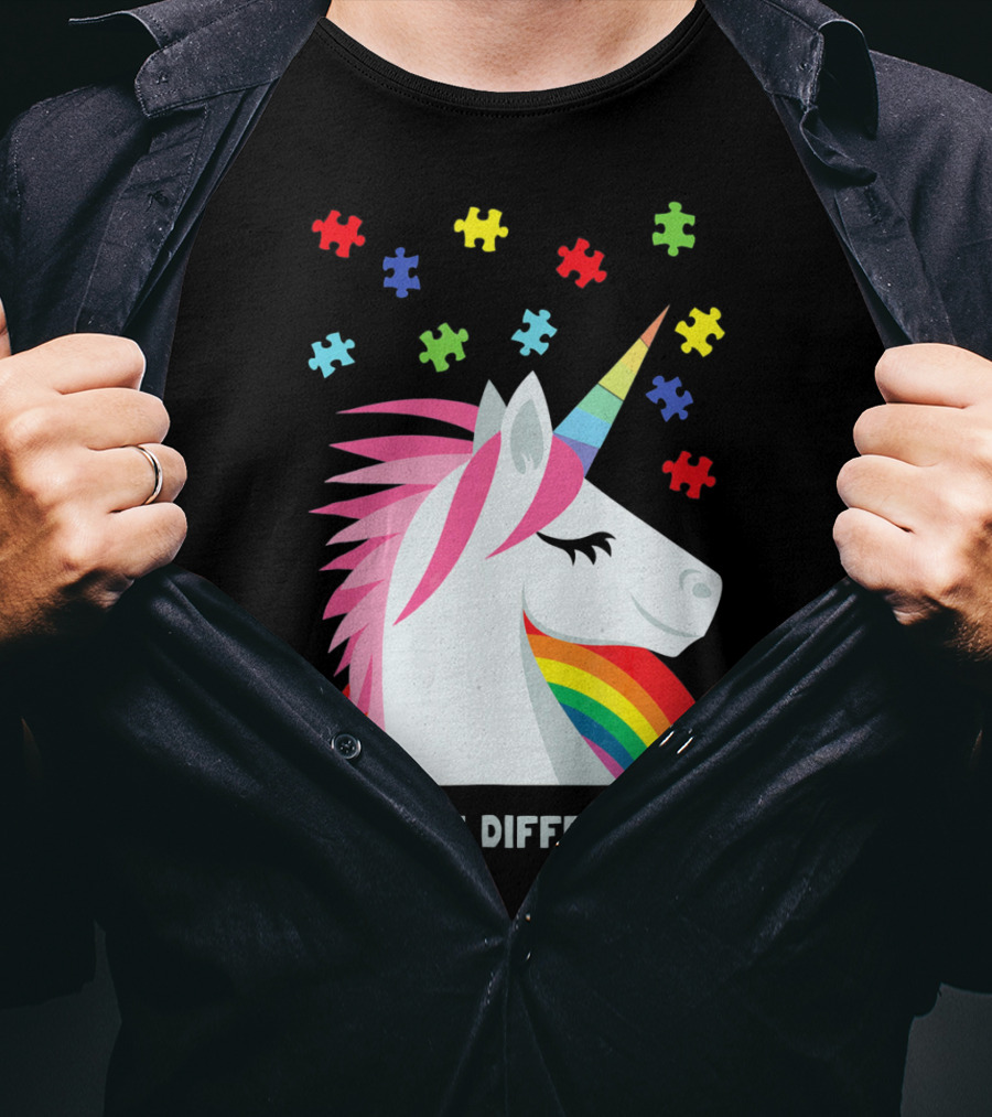 Embrace Differences Unicorn Rainbow Autism Awareness T-Shirt