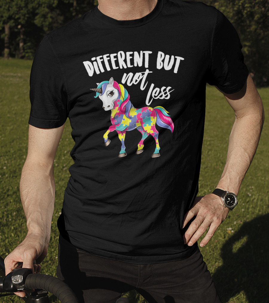 Different But Not Less Unicorn Puzzle Piece T-Shirt