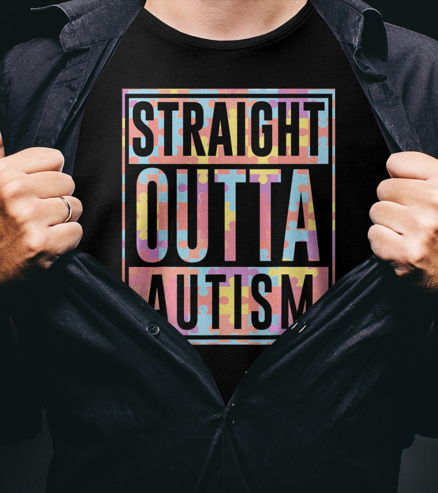 Straight Outta Autism Puzzle T-Shirt