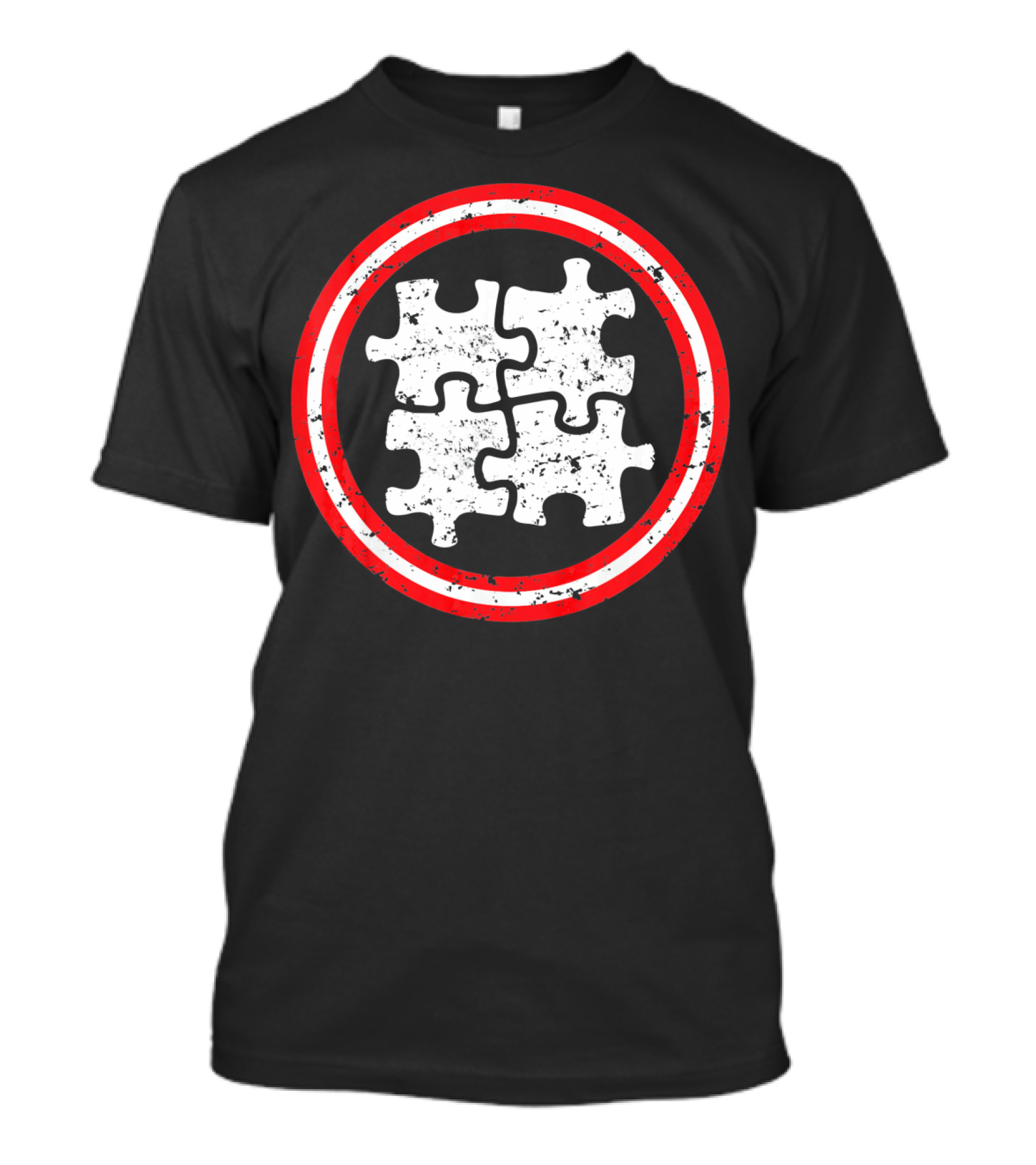 Captain Autism Awareness Puzzle Shield T-Shirt