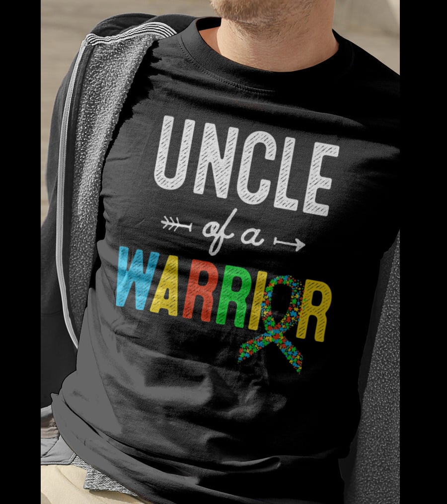 Uncle Of A Warrior Autism Awareness Puzzle T-Shirt