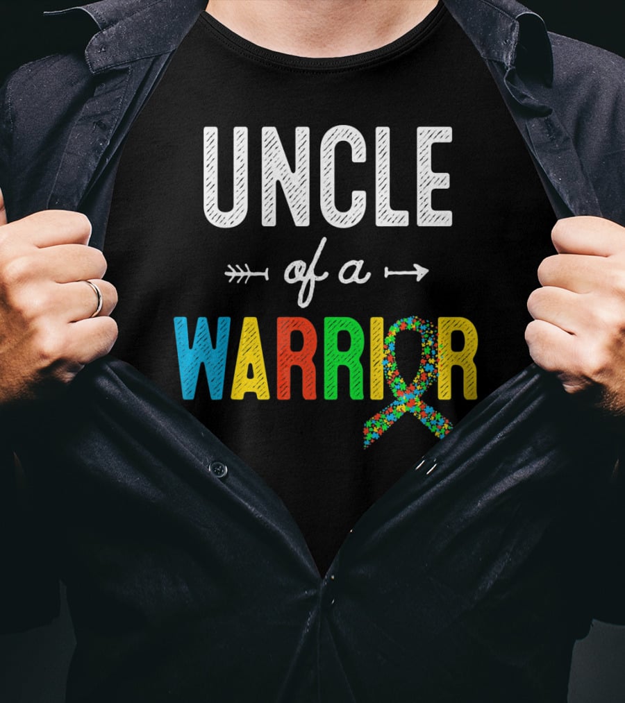 Uncle Of A Warrior Autism Awareness Puzzle T-Shirt