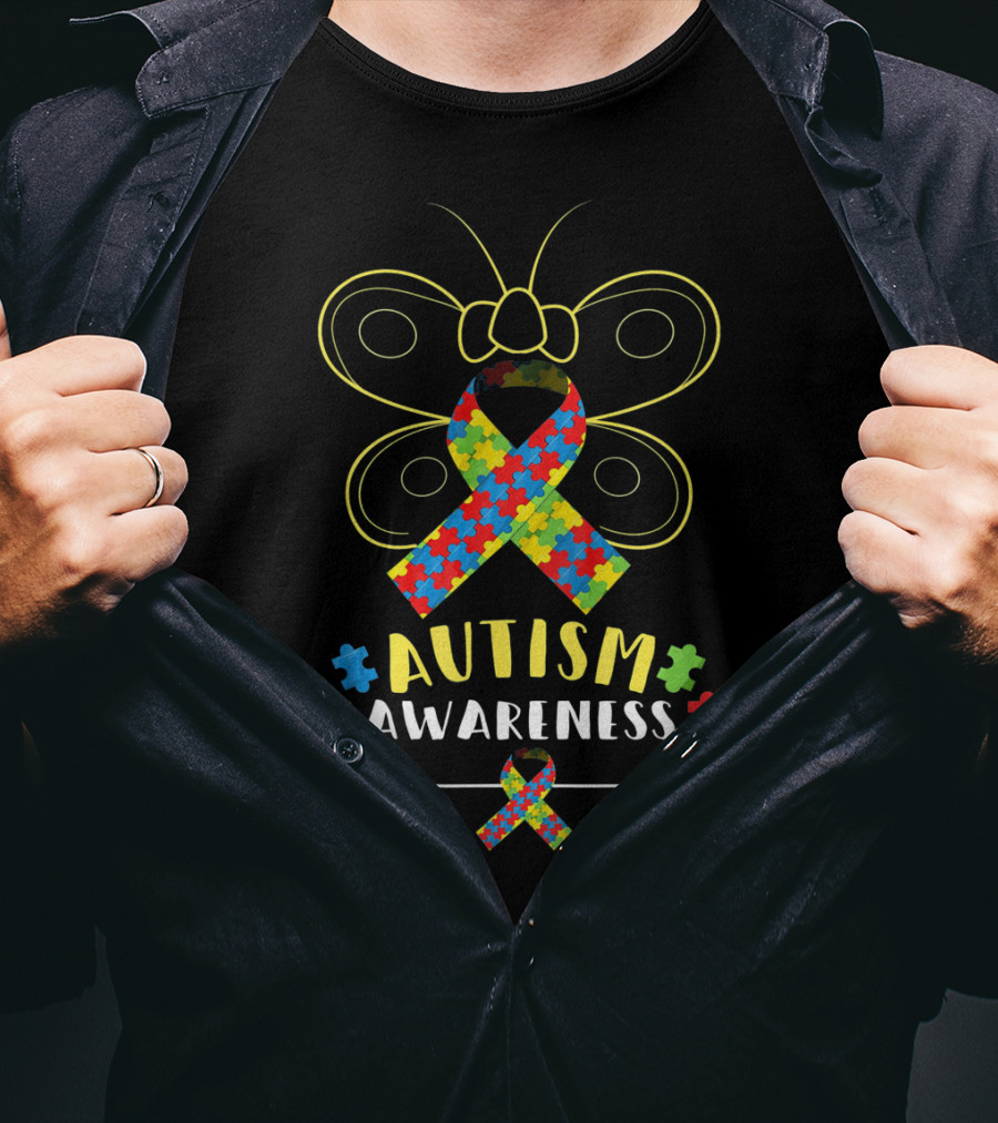 Autism Awareness Butterfly Puzzle T-Shirt