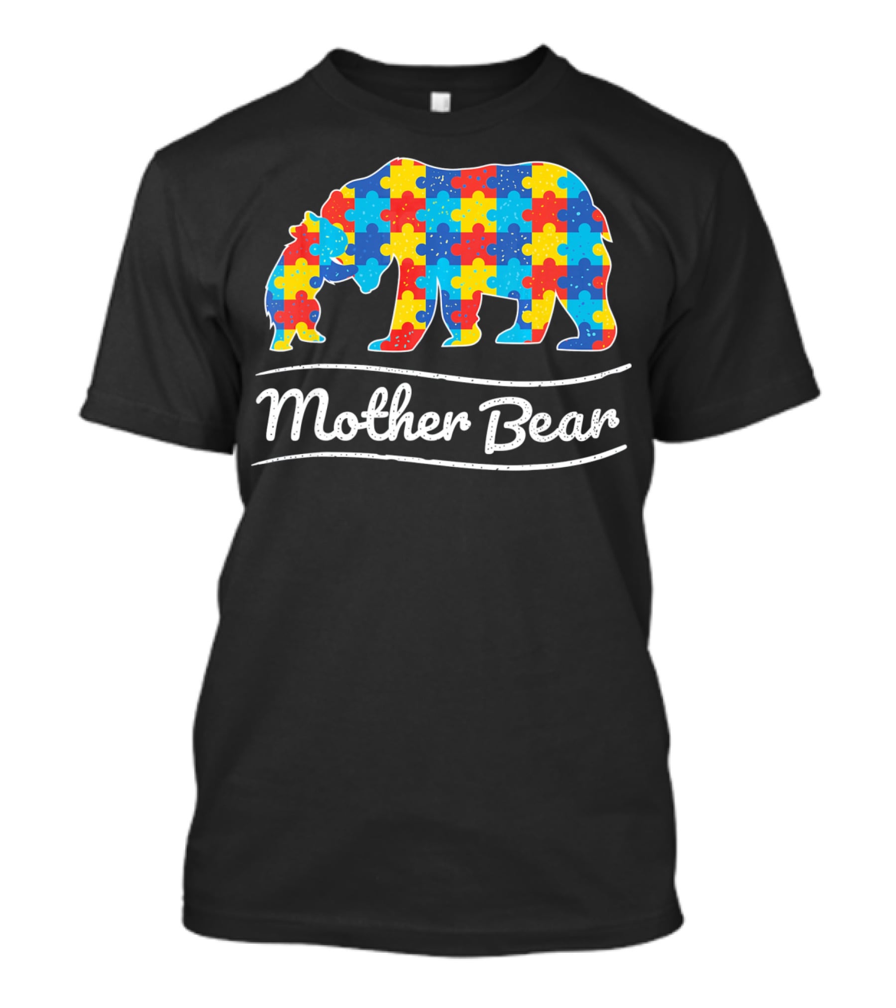 Mother Bear Autism Puzzle Awareness T-Shirt