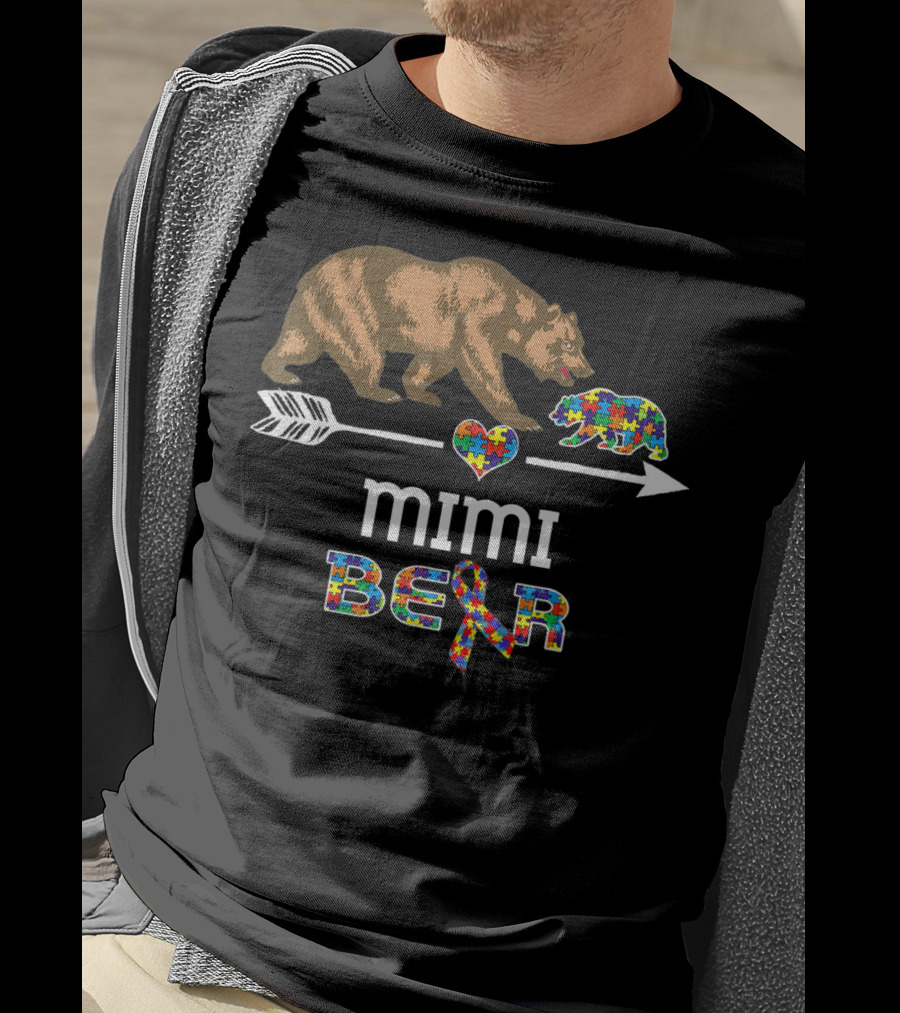 Mimi Bear Autism Awareness Puzzle Heart T-Shirt