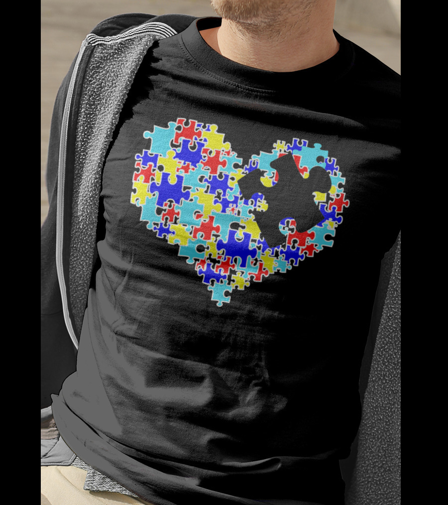 Autism Puzzle Piece Heart Multicolor Symbol For Auti T-Shirt