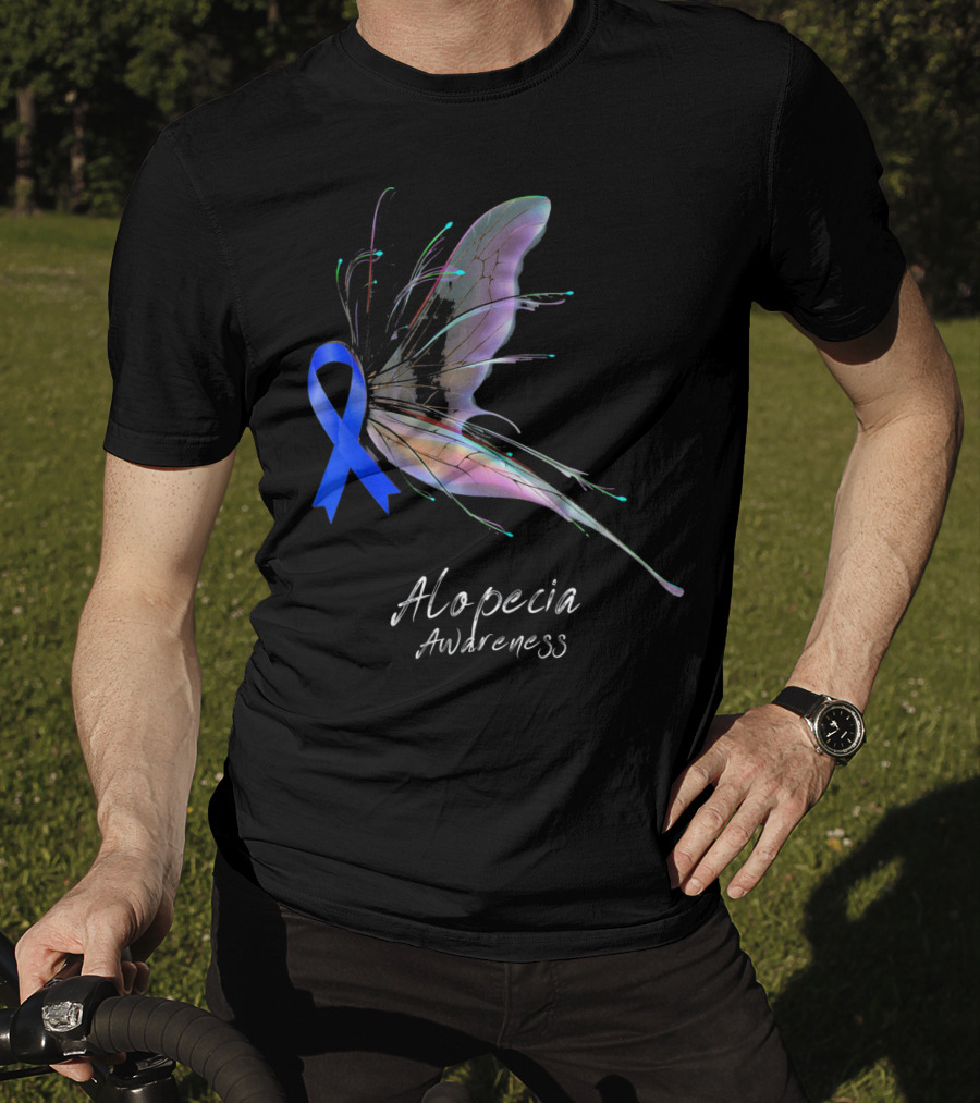 Alopecia Awareness Butterfly Blue T-Shirt